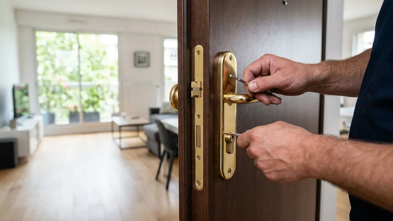 Réglage du mécanisme multipoints d'une porte blindée d'appartement à Cachan